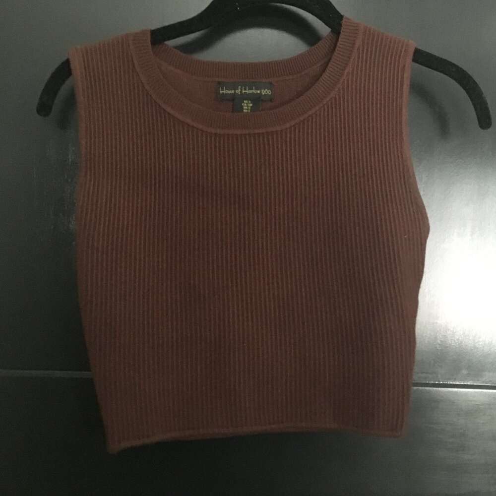 House of Harlow 1960 Crop Top Chocolate Brown Small